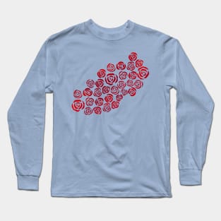 Red Artistic Roses Long Sleeve T-Shirt